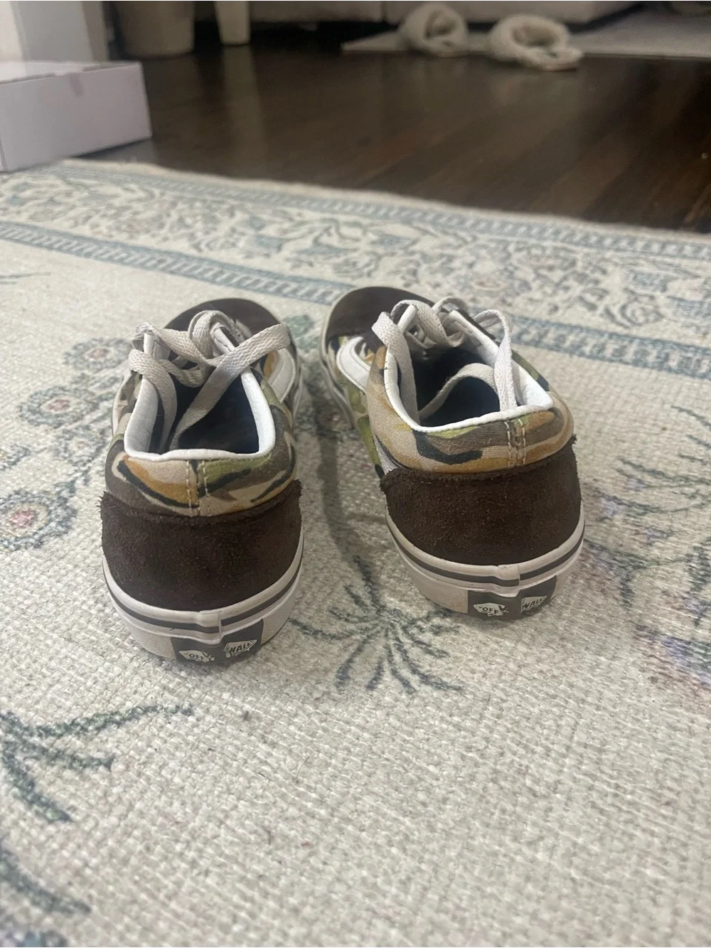 Vans Kids Low Top Sneakers - Camouflage & Brown with White Stripe - Picture 4 of 4